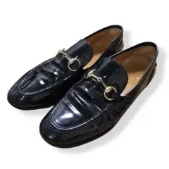 GUCCI グッチ ビットローファー ホースビット エナメル 黒 21.5cm