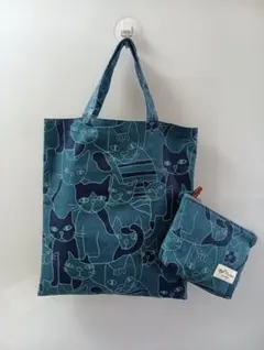 ハンドメイドペタンコトートバッグとポーチのセット