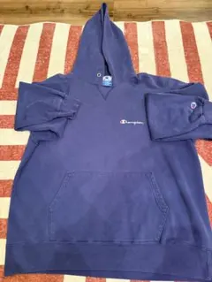 【極上】90s チャンピオン USA製 青タグ 2XL ナス紺 スクリプトロゴ