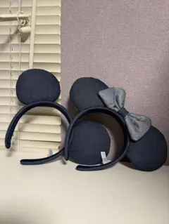 デニム生地⭐︎ミッキー・ミニーカチューシャ２点SET