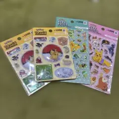 韓国限定　ポケモン 4枚セット ウォーターシール ステッカー 立体シール　ダイソ