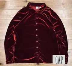 シャツ 古着 90s OLD GAP ギャップ 無地 L 長袖 ボックス 赤