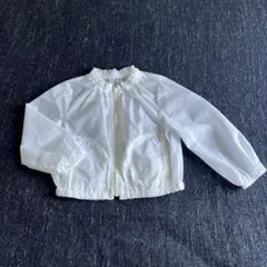 ホワイト ジャケット ギャザー入り