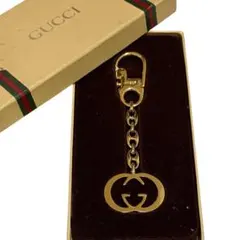 GUCCI グッチ ダブルG キーホルダー ゴールド バッグチャーム 箱付 美品