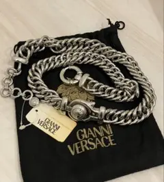 美品　GIANNI VERSACE メデューサ　チェーンベルト　シルバー