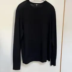 〇UNIQLO〇薄手ウールセーター〇ブラック〇XL〇