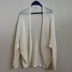 UNIQLO メッシュカーディガン ホワイト XL