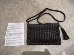 本革編み込みデザイン サコッシュ　MALAIKA製