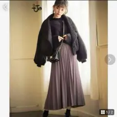 【完売品】GRL グレイル　プリーツスカート[ab061] ブラウン　M