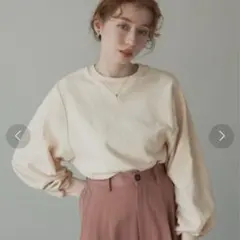 【hinari】ボリュームスリーブスウェットプルオーバー