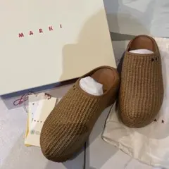 MARNI/サボサンダル ラフィアファブリック プラットフォーム クロッグのサムネイル