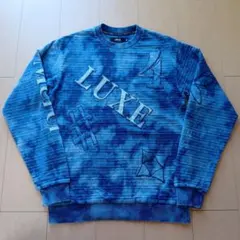 LUXE/R 青色 スウェット Mサイズメンズトレーナータイダイ風