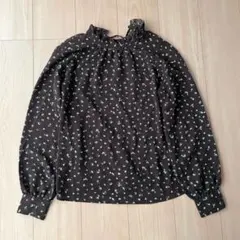 earth music&ecology 花柄ブラウス 茶色 Sサイズ