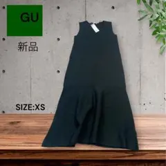 e2053☆GU 新品 ノースリーブ VネックニットジャンパースカートXSサイズ