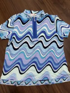 日本製★LEONARD　希少サイズ　ポロシャツ　魚 花 ロゴ 花柄　42 Sports Stripe Zebra” ポロシャツ