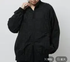 niko and… ニコアンド ナイロン刺繍レースブルゾン ジャケット F 黒