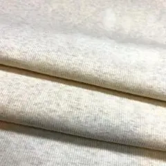 リブニット　はぎれ　グレーがかったオフホワイト　ニット生地