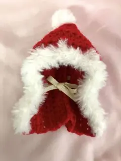 ぬいぐるみ用　ヘッドドレス　ボンネット　サンタ帽子　サンタマント　レッド