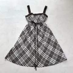バーバリーブルーレーベル 1度のみ着用 裾フリル ワンピース 38 赤