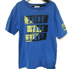 メンズＬサイズSHINE YOUR LIGHT プリント 半袖Tシャツ ブルー