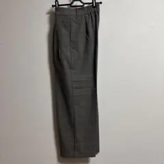 【12日まで】GU タックワイドチェックパンツ