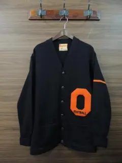 XLサイズ相当 40S 50S VINTAGE レタード ニット カーディガン