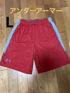 美品【アンダーアーマー】ハーフパンツ迷彩レッド　size L