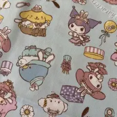 週末タイムセール限定価格！サンリオ　ハローキティ プリント生地 水色 綿