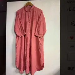 アップルハウス ピンクのシャツワンピース 長袖