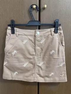 WAAC レディース ゴルフスカート ブラウン ロゴ刺繍