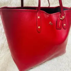 コーチ coach トートバッグ A4サイズ レッド　レザー 赤