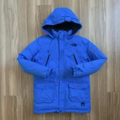 150ノースフェイス子供ブルー青ダウンジャケットパーカー