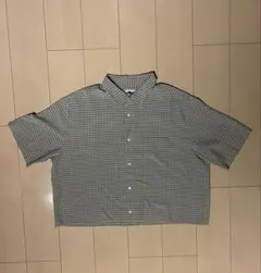 OLD 短丈チェックシャツ　cityboy チェックシャツ　短丈　 グリーン　緑