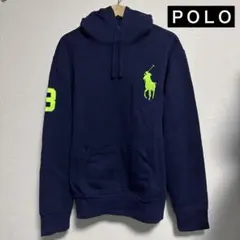 ポロ　ラルフローレン　パーカー　スウェット　ビッグポニー　ネイビー　L メンズ
