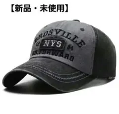 【新品・未使用】NYS アメカジ ヴィンテージ風キャップ ダークグレー