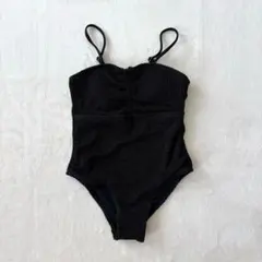 【新品未使用】女の子ワンピース水着 8y 黒ブラック 120 キッズスイムウェア