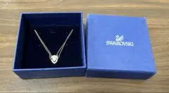 Swarovski ゴールド ダブルチェーンネックレス