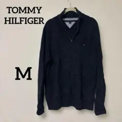 美品✨TOMMY HILFIGER 【M】ネイビー ジップアップニット
