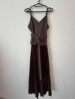 dazzlin ヘリンボーン ツイードコンビワンピース