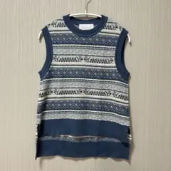 Multi-Colour Jacquard Knit Vestのサムネイル