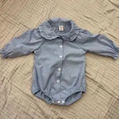 SHEIN 水色 フリル付きロンパース 1-3M