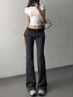 ジョガーパンツ・スウェットパンツ フレアパンツ ダークグレー