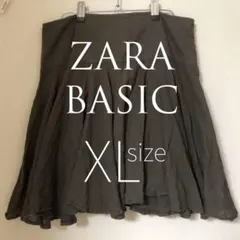 ZARA BASIC コットン シフォン フレアースカート こげ茶