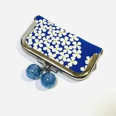 花柄ビーズ付きコインケース　がま口ミニミニ財布　口金ポーチ