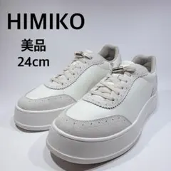 【美品】HIMIKO ヒミコ　スニーカー　厚底　メダリオン　レザー　ホワイトのサムネイル