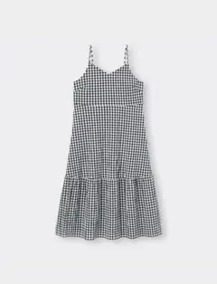 GUギンガムチェックティアードキャミソールワンピース