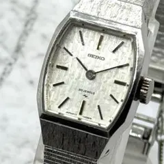極美品　稼働品　SEIKO 手巻き　レディース　シルバー　　腕時計　スクエア