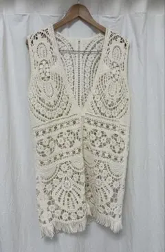 MEDI SHELL MOTIF CROCHET KNIT VEST-AMERIのサムネイル