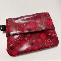 《お値下げ中》マリークワント 花柄ポーチ レッド