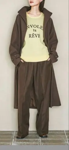 LAKOLE ラコレ　裏起毛タックイージーパンツ　ブラウン　おまけ付き